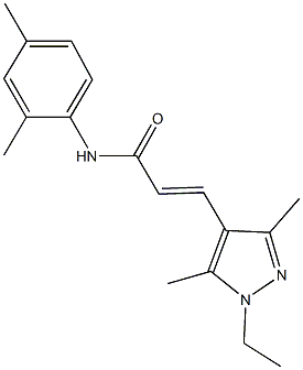 N-(2,4-dimethylphenyl)-3-(1-ethyl-3,5-dimethyl-1H-pyrazol-4-yl)acrylamide Struktur