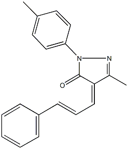 5-methyl-2-(4-methylphenyl)-4-(3-phenyl-2-propenylidene)-2,4-dihydro-3H-pyrazol-3-one Struktur