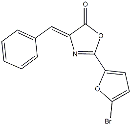 4-benzylidene-2-(5-bromo-2-furyl)-1,3-oxazol-5(4H)-one Struktur