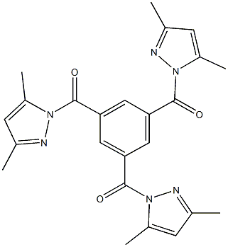 1-{3,5-bis[(3,5-dimethyl-1H-pyrazol-1-yl)carbonyl]benzoyl}-3,5-dimethyl-1H-pyrazole Struktur