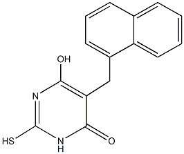 6-hydroxy-5-(1-naphthylmethyl)-2-sulfanyl-4(3H)-pyrimidinone Struktur