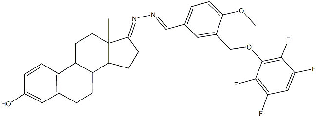 4-methoxy-3-[(2,3,5,6-tetrafluorophenoxy)methyl]benzaldehyde [3-hydroxyestra-1,3,5(10)-trien-17-ylidene]hydrazone Struktur