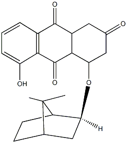 4-[(7,7-dimethylbicyclo[2.2.1]hept-2-yl)oxy]-5-hydroxy-3,4,4a,9a-tetrahydro-2,9,10(1H)-anthracenetrione Struktur