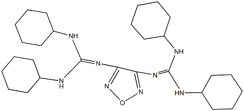 N''-(4-{[bis(cyclohexylamino)methylene]amino}-1,2,5-oxadiazol-3-yl)-N,N'-dicyclohexylguanidine Struktur