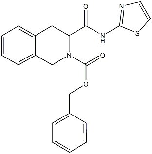 benzyl 3-[(1,3-thiazol-2-ylamino)carbonyl]-3,4-dihydro-2(1H)-isoquinolinecarboxylate Struktur