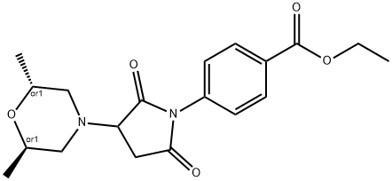 ethyl 4-[3-(2,6-dimethyl-4-morpholinyl)-2,5-dioxo-1-pyrrolidinyl]benzoate Struktur