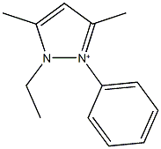 1-ethyl-3,5-dimethyl-2-phenyl-1H-pyrazol-2-ium Struktur