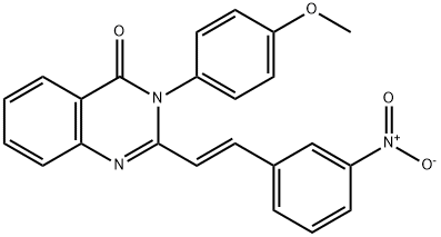 2-(2-{3-nitrophenyl}vinyl)-3-(4-methoxyphenyl)-4(3H)-quinazolinone Struktur