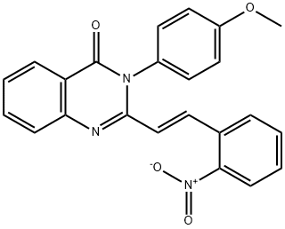 2-(2-{2-nitrophenyl}vinyl)-3-(4-methoxyphenyl)-4(3H)-quinazolinone Struktur