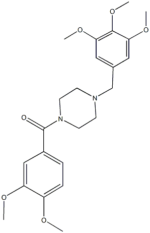 1-(3,4-dimethoxybenzoyl)-4-(3,4,5-trimethoxybenzyl)piperazine Struktur