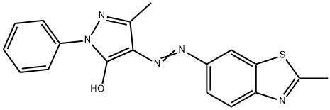 3-methyl-4-[(2-methyl-1,3-benzothiazol-6-yl)diazenyl]-1-phenyl-1H-pyrazol-5-ol Struktur