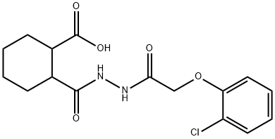 2-({2-[(2-chlorophenoxy)acetyl]hydrazino}carbonyl)cyclohexanecarboxylic acid Struktur