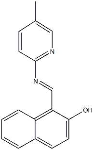 1-{[(5-methyl-2-pyridinyl)imino]methyl}-2-naphthol Struktur