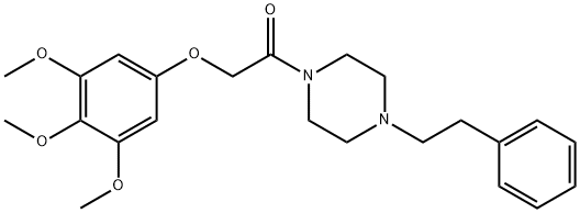 1-(2-phenylethyl)-4-[(3,4,5-trimethoxyphenoxy)acetyl]piperazine Struktur