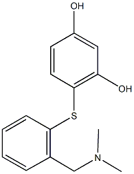 4-({2-[(dimethylamino)methyl]phenyl}sulfanyl)-1,3-benzenediol Struktur