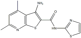 3-amino-4,6-dimethyl-N-(1,3-thiazol-2-yl)thieno[2,3-b]pyridine-2-carboxamide Struktur