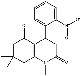 4-{2-nitrophenyl}-1,7,7-trimethyl-4,6,7,8-tetrahydro-2,5(1H,3H)-quinolinedione Struktur