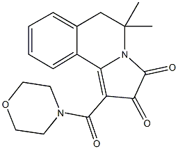 5,5-dimethyl-1-(4-morpholinylcarbonyl)-5,6-dihydropyrrolo[2,1-a]isoquinoline-2,3-dione Struktur