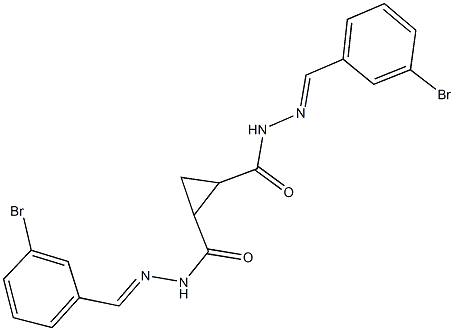 N'~1~,N'~2~-bis(3-bromobenzylidene)-1,2-cyclopropanedicarbohydrazide Struktur