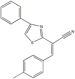 3-(4-methylphenyl)-2-(4-phenyl-1,3-thiazol-2-yl)acrylonitrile Struktur