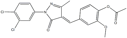 4-{[1-(3,4-dichlorophenyl)-3-methyl-5-oxo-1,5-dihydro-4H-pyrazol-4-ylidene]methyl}-2-methoxyphenyl acetate Struktur