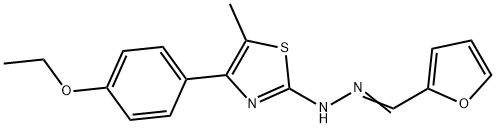 2-furaldehyde [4-(4-ethoxyphenyl)-5-methyl-1,3-thiazol-2-yl]hydrazone Struktur