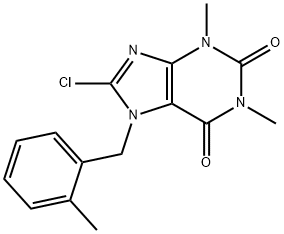 8-chloro-1,3-dimethyl-7-(2-methylbenzyl)-3,7-dihydro-1H-purine-2,6-dione Struktur