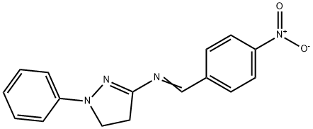 3-({4-nitrobenzylidene}amino)-1-phenyl-4,5-dihydro-1H-pyrazole Struktur