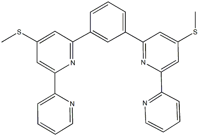 4-(methylsulfanyl)-2-{3-[4-(methylsulfanyl)-2',6-bipyridin-2-yl]phenyl}-2',6-bipyridine Struktur