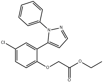 ethyl [4-chloro-2-(1-phenyl-1H-pyrazol-5-yl)phenoxy]acetate Struktur