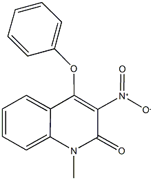 3-nitro-1-methyl-4-phenoxyquinolin-2(1H)-one Struktur