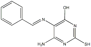 6-amino-5-(benzylideneamino)-2-sulfanyl-4-pyrimidinol Struktur