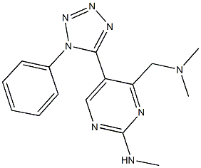 4-[(dimethylamino)methyl]-N-methyl-5-(1-phenyl-1H-tetraazol-5-yl)-2-pyrimidinamine Struktur