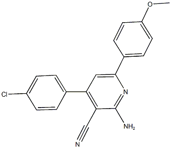 2-amino-4-(4-chlorophenyl)-6-(4-methoxyphenyl)nicotinonitrile Struktur