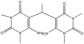 6-amino-5-[1-(6-amino-1,3-dimethyl-2,4-dioxo-1,2,3,4-tetrahydro-5-pyrimidinyl)ethyl]-1,3-dimethyl-2,4(1H,3H)-pyrimidinedione Struktur