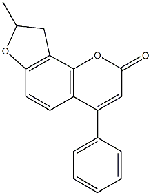 8-methyl-4-phenyl-8,9-dihydro-2H-furo[2,3-h]chromen-2-one Struktur