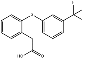 (2-{[3-(trifluoromethyl)phenyl]sulfanyl}phenyl)acetic acid Struktur