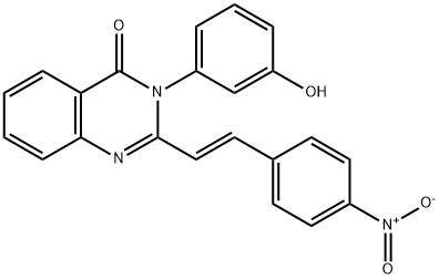 2-(2-{4-nitrophenyl}vinyl)-3-(3-hydroxyphenyl)-4(3H)-quinazolinone Struktur