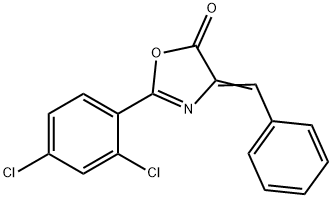 4-benzylidene-2-(2,4-dichlorophenyl)-1,3-oxazol-5(4H)-one Struktur