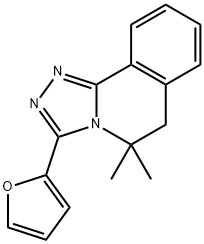 3-(2-furyl)-5,5-dimethyl-5,6-dihydro[1,2,4]triazolo[3,4-a]isoquinoline Struktur