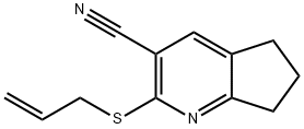 2-(allylsulfanyl)-6,7-dihydro-5H-cyclopenta[b]pyridine-3-carbonitrile Struktur