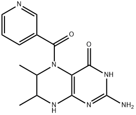 2-amino-6,7-dimethyl-5-(3-pyridinylcarbonyl)-5,6,7,8-tetrahydro-4(3H)-pteridinone Struktur