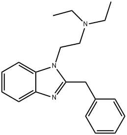 N-[2-(2-benzyl-1H-benzimidazol-1-yl)ethyl]-N,N-diethylamine Struktur