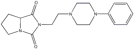 2-[2-(4-phenyl-1-piperazinyl)ethyl]tetrahydro-1H-pyrrolo[1,2-c]imidazole-1,3(2H)-dione Struktur