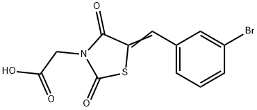 [5-(3-bromobenzylidene)-2,4-dioxo-1,3-thiazolidin-3-yl]acetic acid Struktur