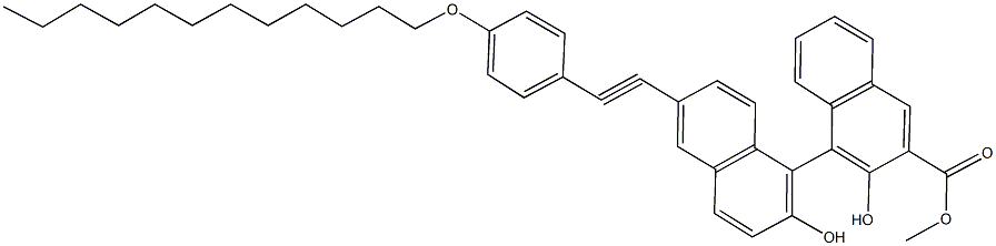 methyl 4-(6-{[4-(dodecyloxy)phenyl]ethynyl}-2-hydroxy-1-naphthyl)-3-hydroxy-2-naphthoate Struktur