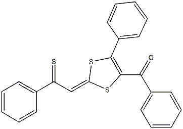 phenyl[5-phenyl-2-(2-phenyl-2-thioxoethylidene)-1,3-dithiol-4-yl]methanone Struktur