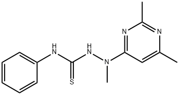 2-(2,6-dimethyl-4-pyrimidinyl)-2-methyl-N-phenylhydrazinecarbothioamide Struktur