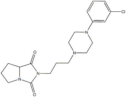 2-{3-[4-(3-chlorophenyl)-1-piperazinyl]propyl}tetrahydro-1H-pyrrolo[1,2-c]imidazole-1,3(2H)-dione Struktur