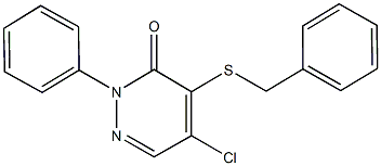 4-(benzylsulfanyl)-5-chloro-2-phenyl-3(2H)-pyridazinone Struktur